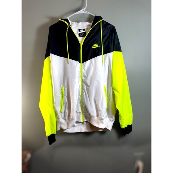 Nike Windrunner Colorblock Windbreaker Jacket Black White Volt Men’s Medium - Picture 1 of 4